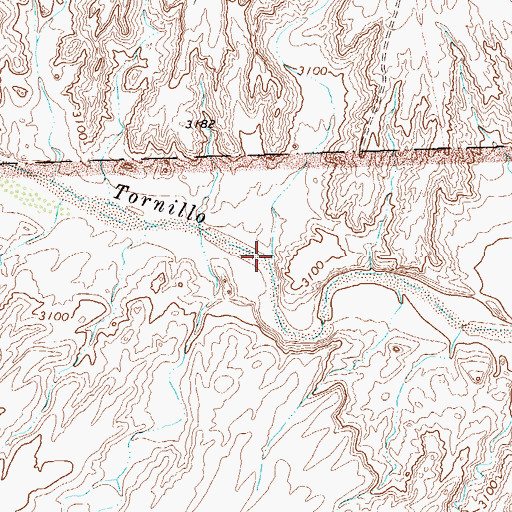 Topographic Map of Cottonwood Wash, TX