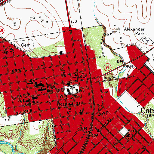 Topographic Map of Cotulla, TX