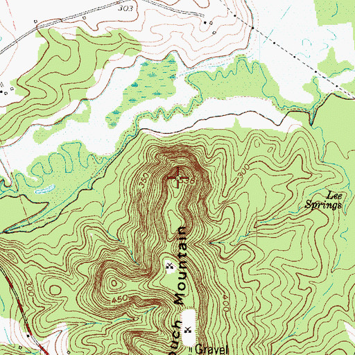 Topographic Map of Couch Mountain, TX
