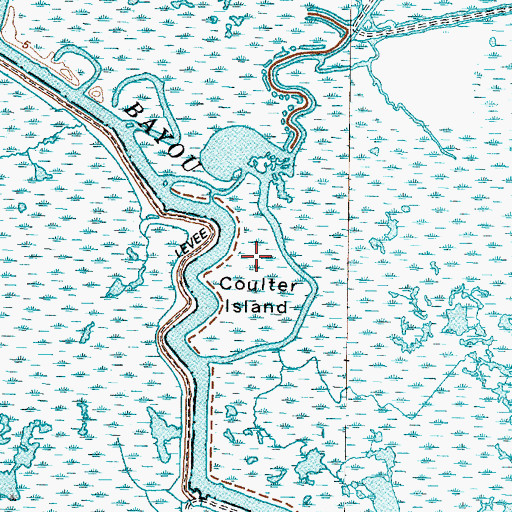 Topographic Map of Coulter Island, TX