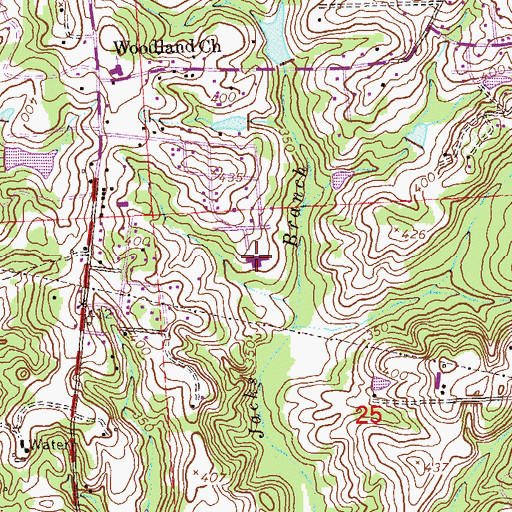 Topographic Map of Woodland Christian Academy, AL