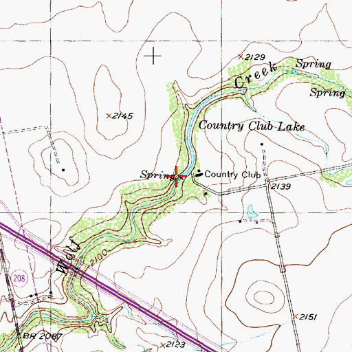 Topographic Map of Country Club Lake, TX