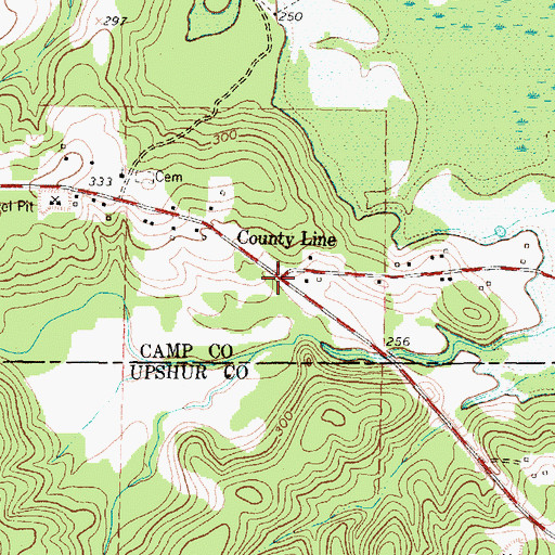 Topographic Map of County Line, TX