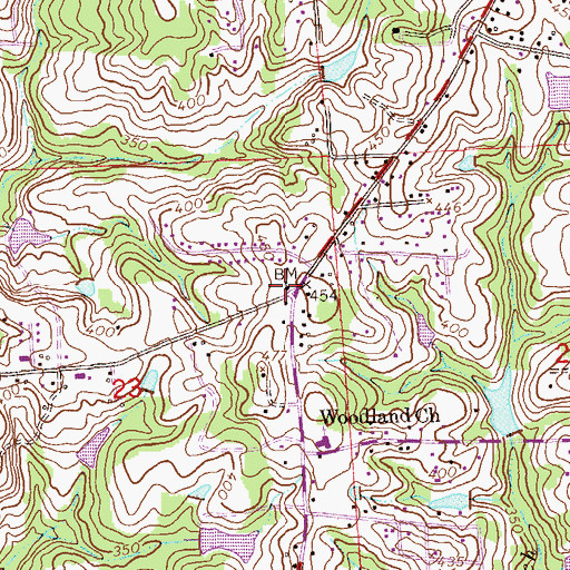Topographic Map of Woodland Drive Church, AL