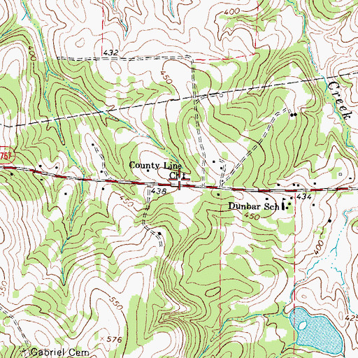 Topographic Map of County Line Church, TX