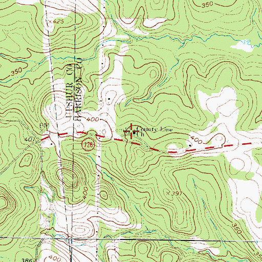 Topographic Map of County Line Church, TX