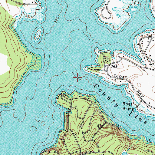 Topographic Map of County Line Creek, TX