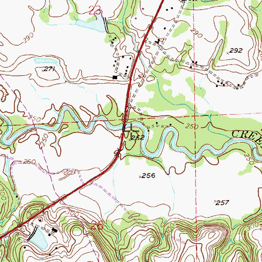 Topographic Map of Youngs Bridge, AL