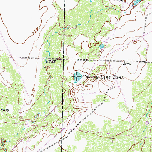 Topographic Map of County Line Tank, TX