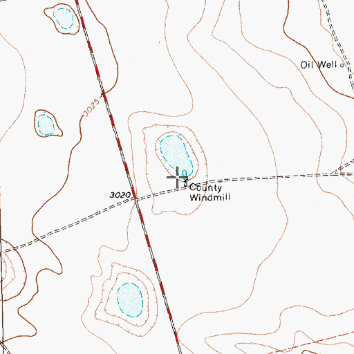 Topographic Map of County Windmill, TX