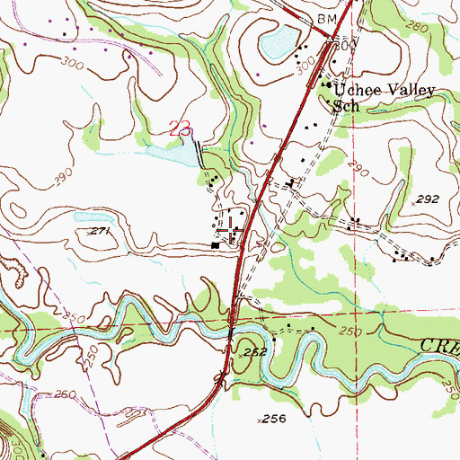 Topographic Map of Youngs Store (historical), AL