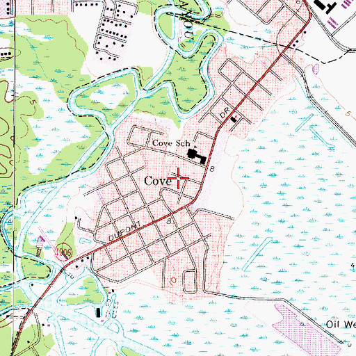 Topographic Map of Cove, TX