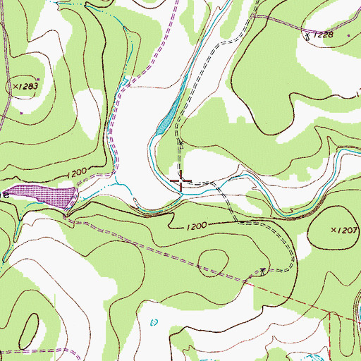 Topographic Map of Cove Branch, TX
