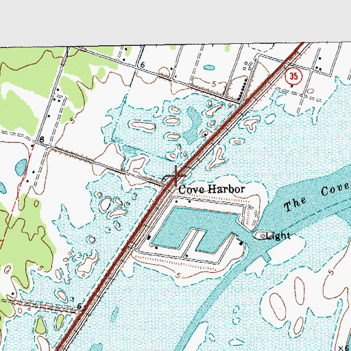 Topographic Map of Cove Harbor, TX