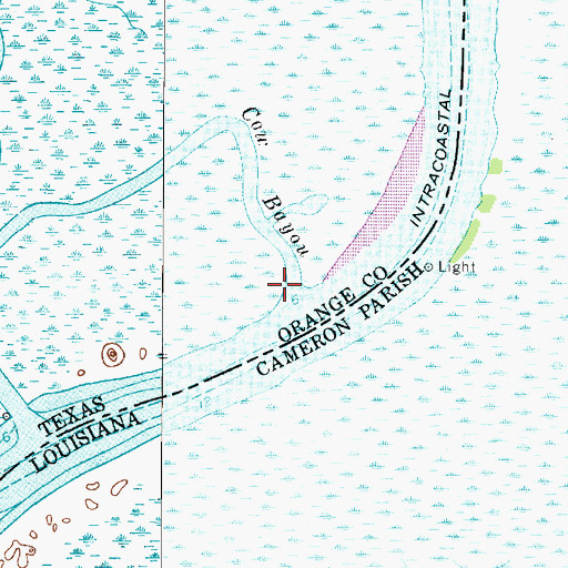 Topographic Map of Cow Bayou, TX