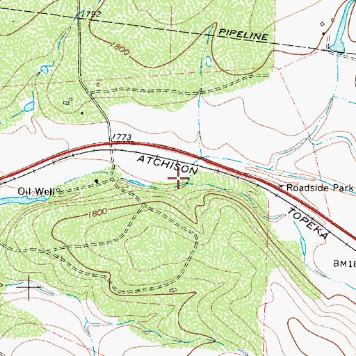 Topographic Map of Cow Branch, TX