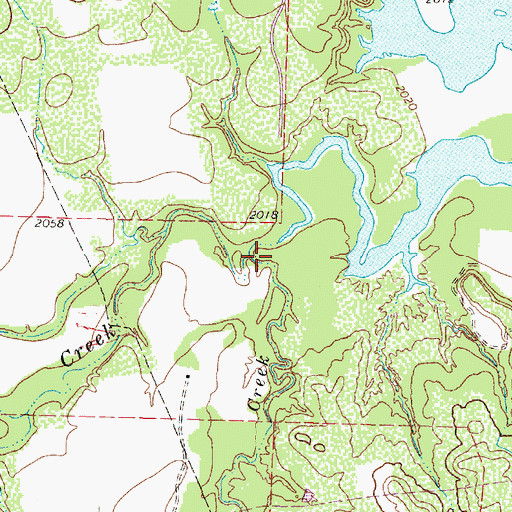 Topographic Map of Cow Creek, TX