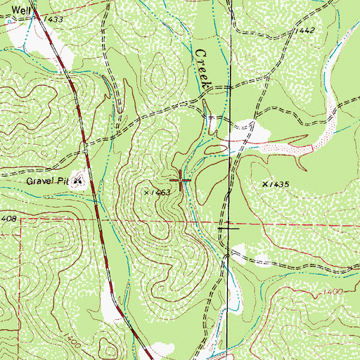 Topographic Map of Cow Creek, TX