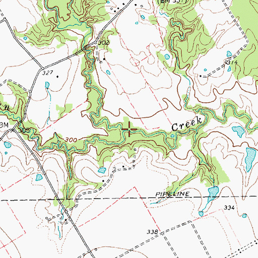 Topographic Map of Cow Creek, TX