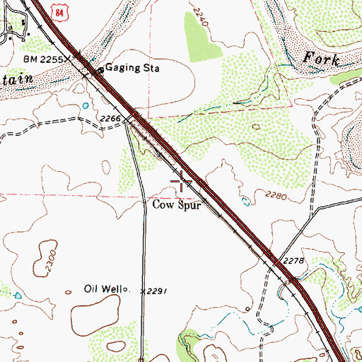 Topographic Map of Cow Spur, TX