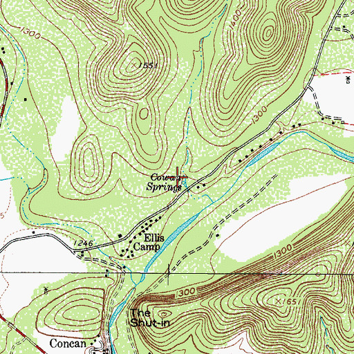 Topographic Map of Cowan Springs, TX