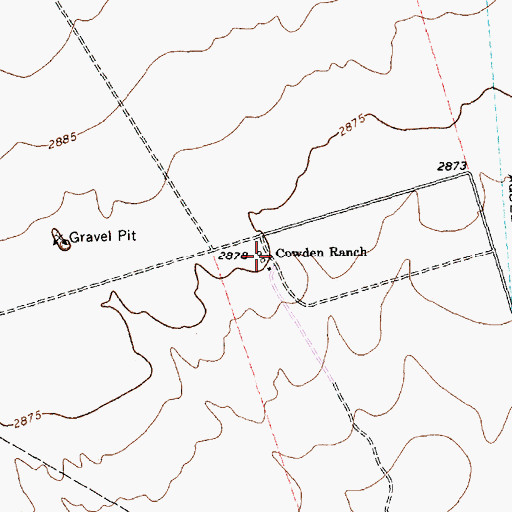 Topographic Map of Cowden Ranch, TX