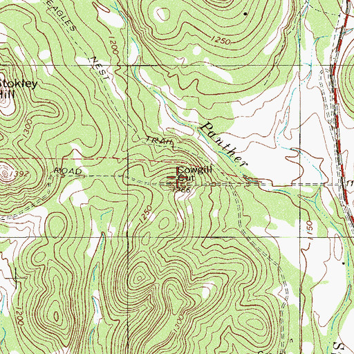 Topographic Map of Cowgill Cut, TX