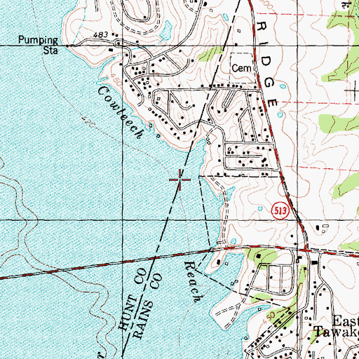 Topographic Map of Cowleech Reach, TX