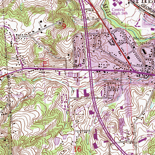 Topographic Map of Grant City Shopping Center, AL