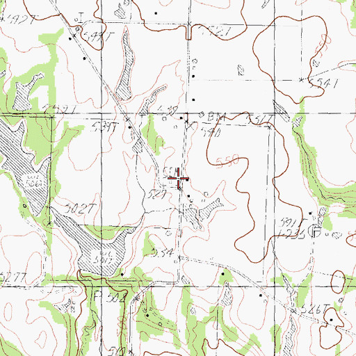 Topographic Map of Cox Cemetery, TX