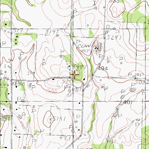 Topographic Map of Cox Chapel, TX