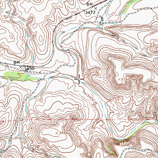 Topographic Map of Cox Creek, TX