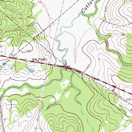 Topographic Map of Cox Creek, TX