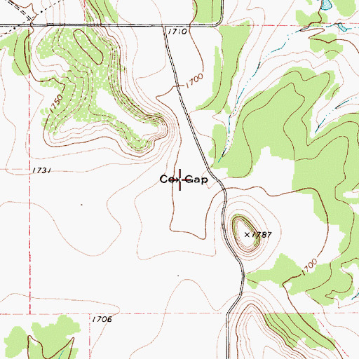 Topographic Map of Cox Gap, TX