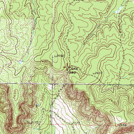 Topographic Map of Coxs Gap, TX
