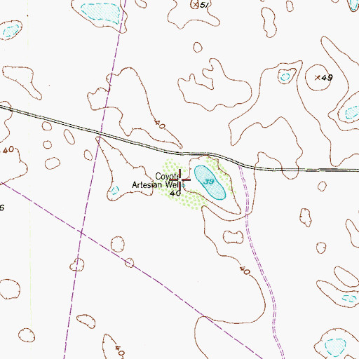Topographic Map of Coyote Artesian Well, TX