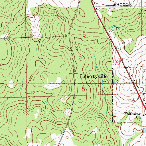 Topographic Map of Acre School (historical), AL