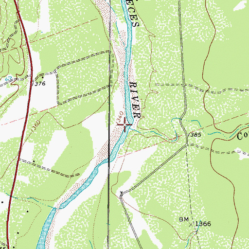 Topographic Map of Coyote Creek, TX