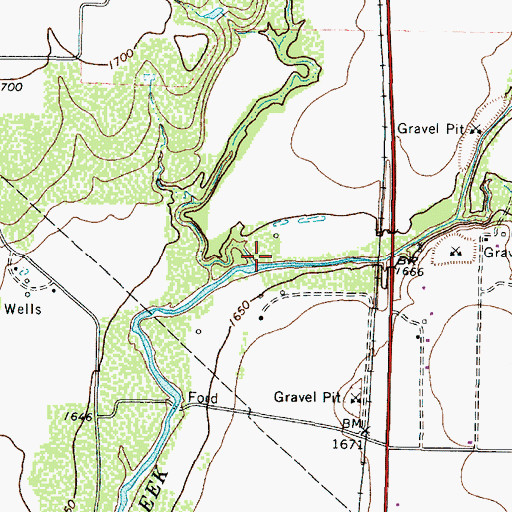Topographic Map of Coyote Creek, TX