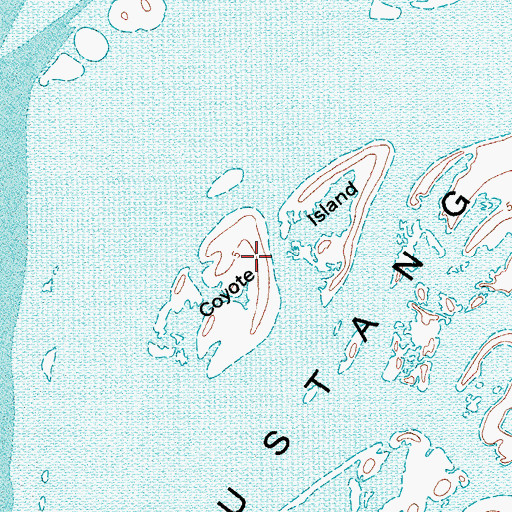 Topographic Map of Coyote Island, TX