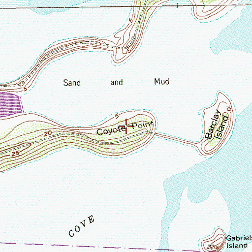 Topographic Map of Coyote Point, TX