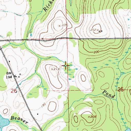 Topographic Map of Adams Pond, AL