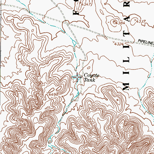 Topographic Map of Coyote Tank, TX
