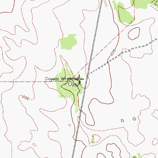 Topographic Map of Coyote Windmill, TX