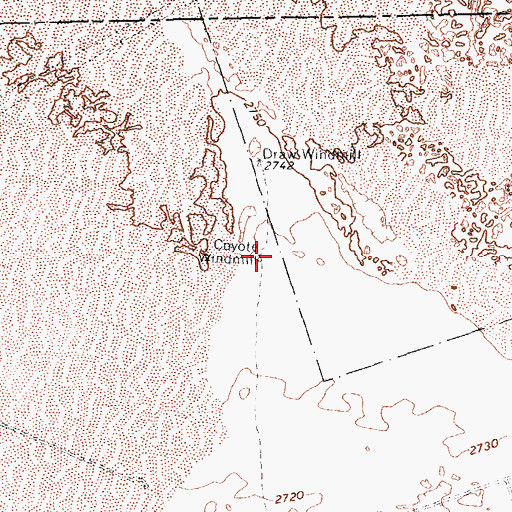 Topographic Map of Coyote Windmill, TX