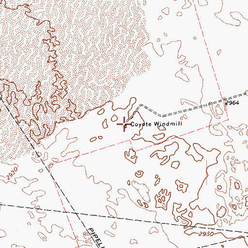 Topographic Map of Coyote Windmill, TX