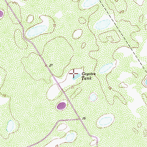 Topographic Map of Coyotes Tank, TX