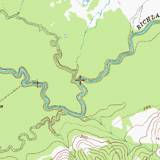 Topographic Map of Crab Creek, TX