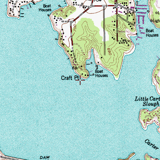 Topographic Map of Craft Point, TX