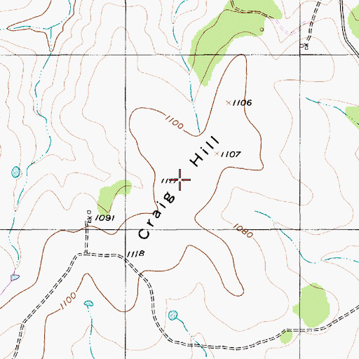 Topographic Map of Craig Hill, TX